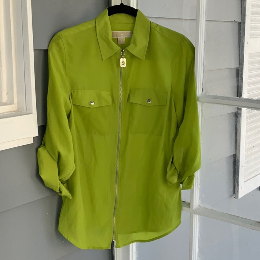 Michael Kors Double Pocket Collard Blouse